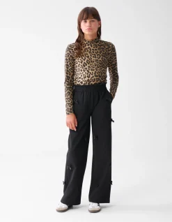 Shoeby Strik Wide Leg Broek Zwart< Broeken