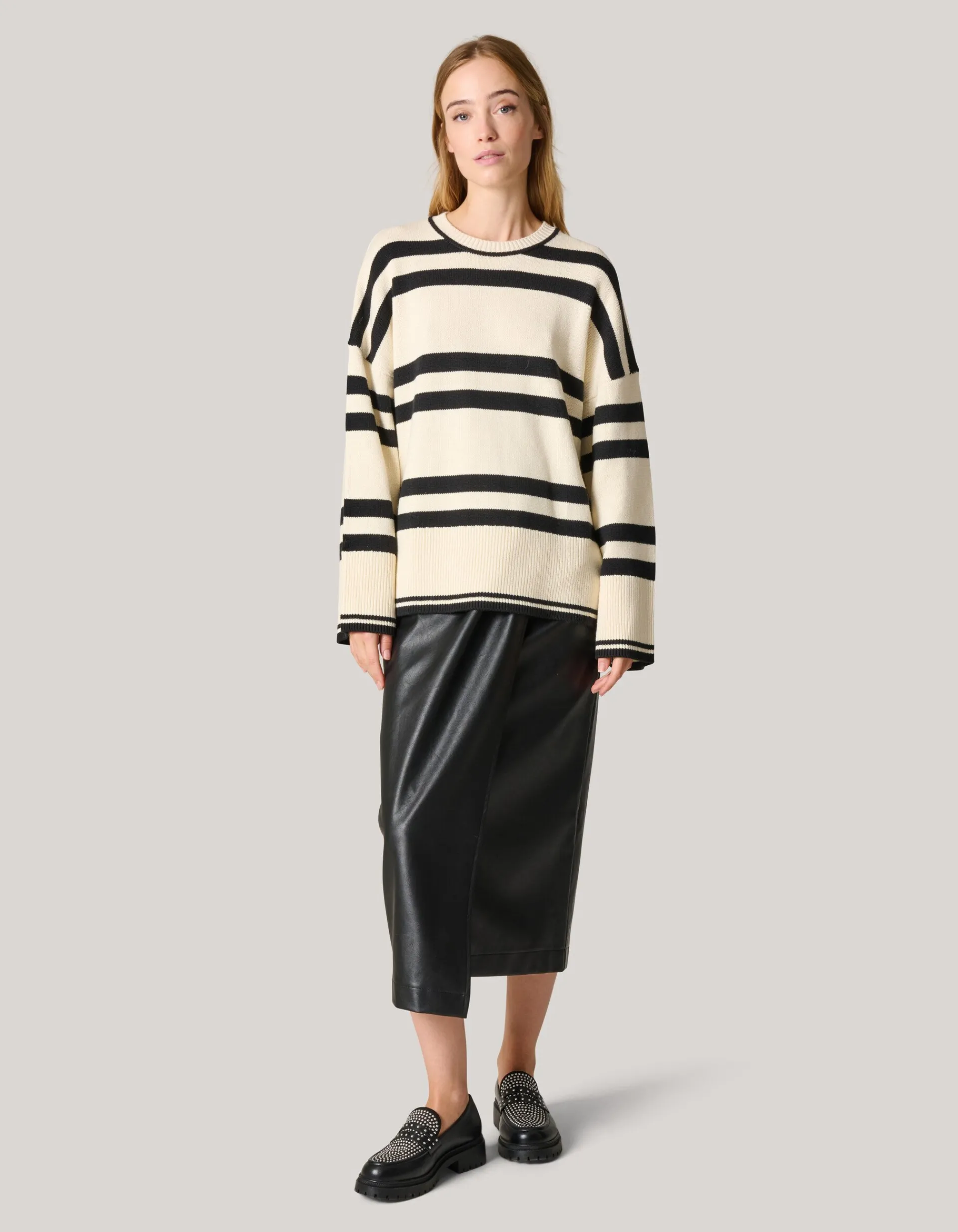 Shoeby Stripe Trui Gebrokenwit<DAMES Truien En Sweaters