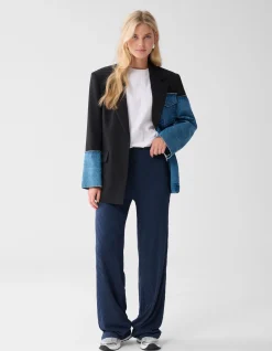 Shoeby Structure Swirl Broek Donkerblauw<DAMES Broeken