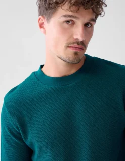 Shoeby Structuur Jersey Longsleeve Donkergroen<Heren T-Shirts En Polo's