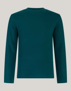 Shoeby Structuur Jersey Longsleeve Donkergroen<Heren T-Shirts En Polo's