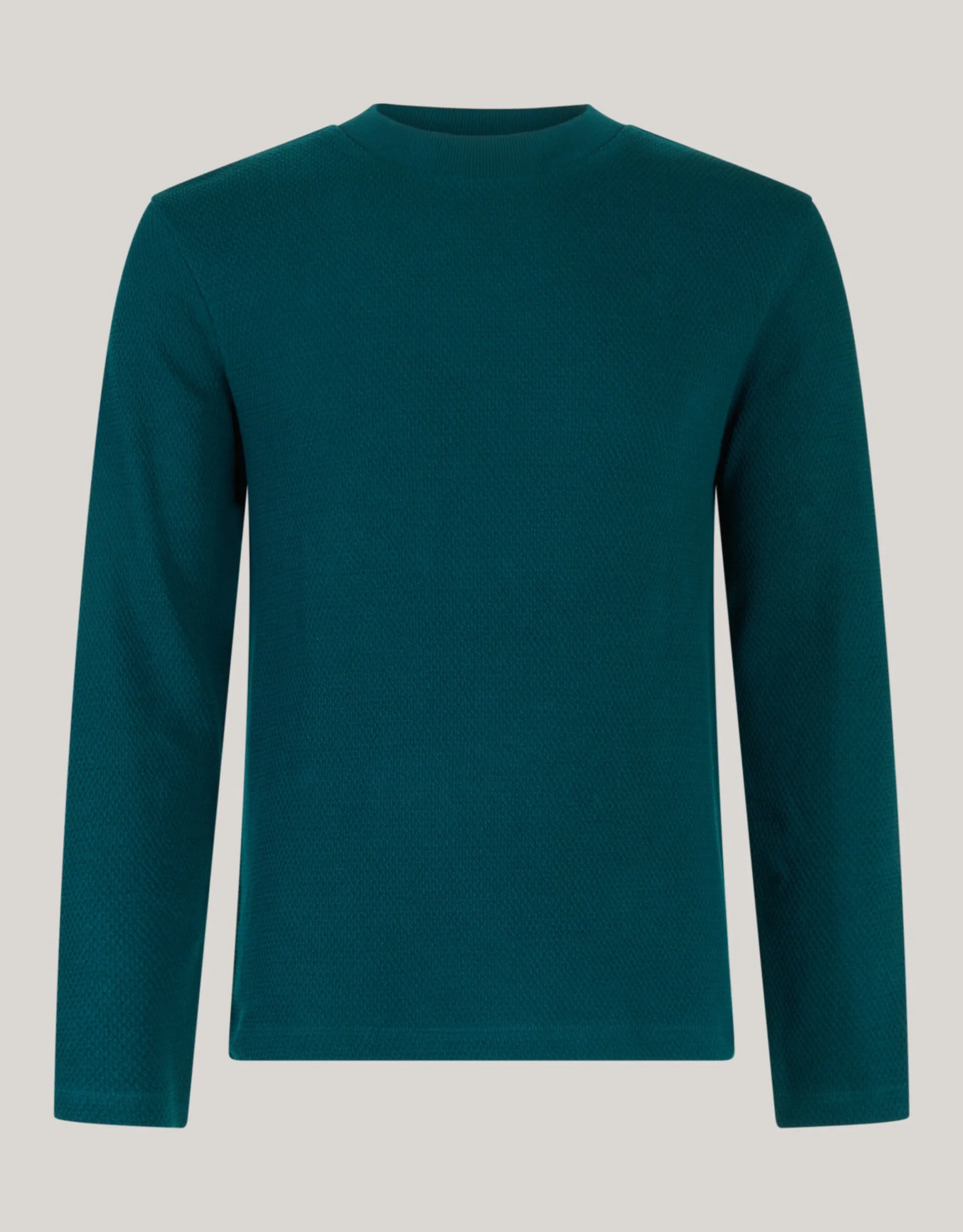 Shoeby Structuur Jersey Longsleeve Donkergroen<Heren T-Shirts En Polo's