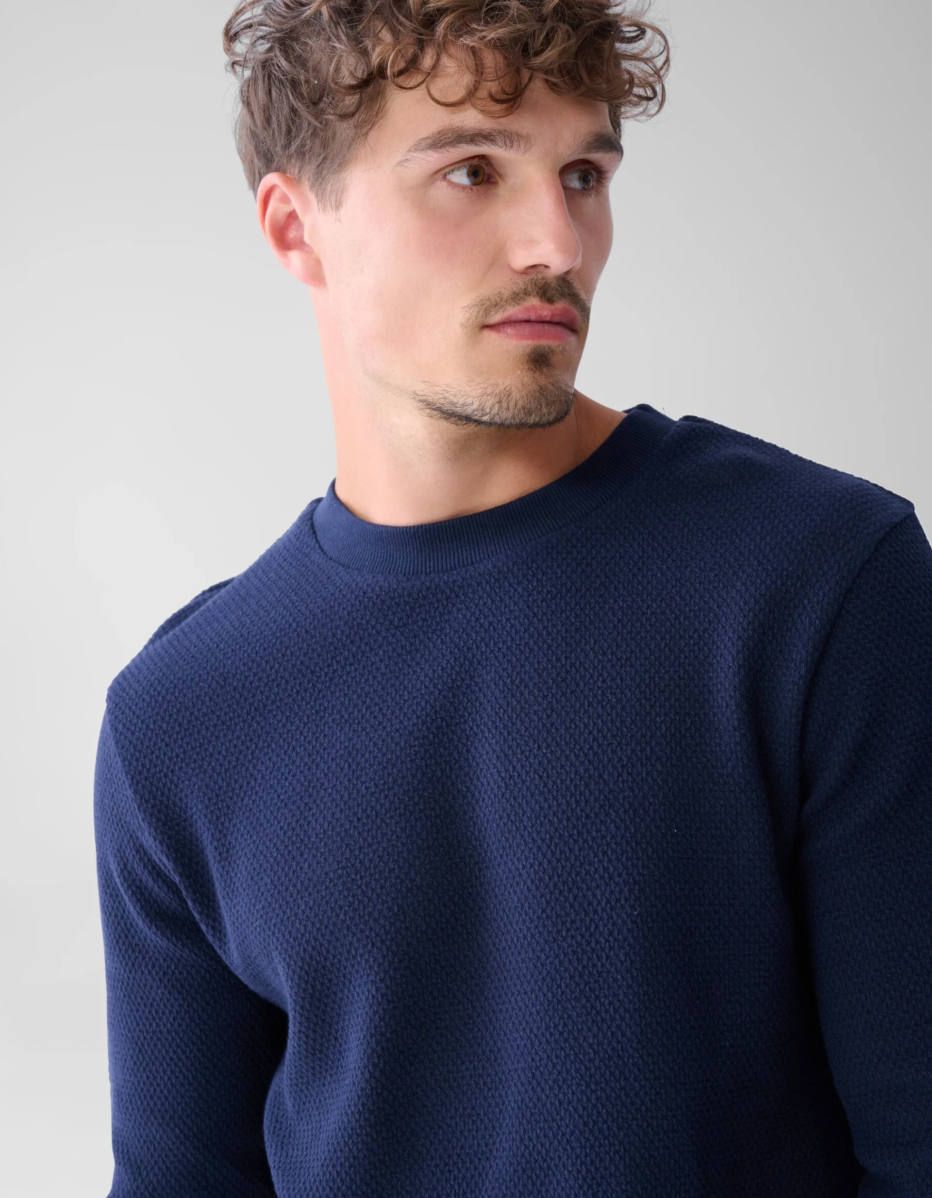 Shoeby Structuur Jersey Longsleeve Donkerblauw<Heren T-Shirts En Polo's