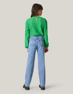 Shoeby Structuur Longsleeve Groen< T-Shirts