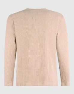 Shoeby Structuur Longsleeve Zand<Heren T-Shirts En Polo's