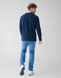 Shoeby Structuur Pocket Trui Donkerblauw<Heren Truien En Sweaters