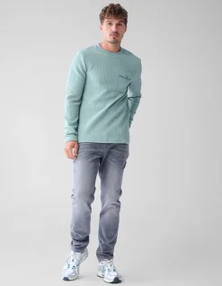 Shoeby Structuur Pocket Trui Lichtblauw<Heren Truien En Sweaters