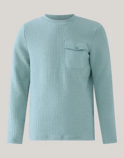 Shoeby Structuur Pocket Trui Lichtblauw<Heren Truien En Sweaters