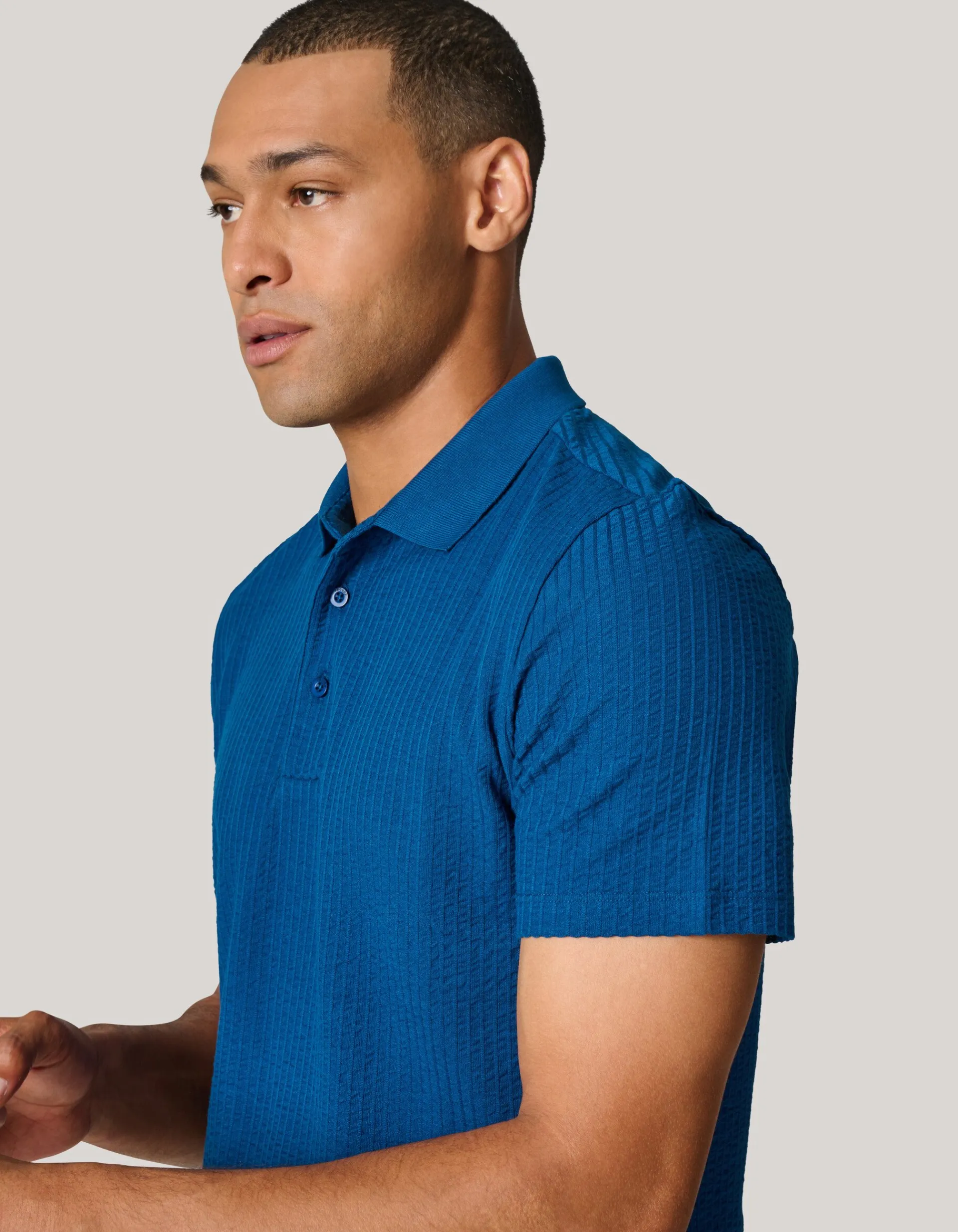 Shoeby Structuur Polo Blauw<Heren T-Shirts En Polo's