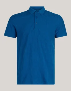 Shoeby Structuur Polo Blauw<Heren T-Shirts En Polo's