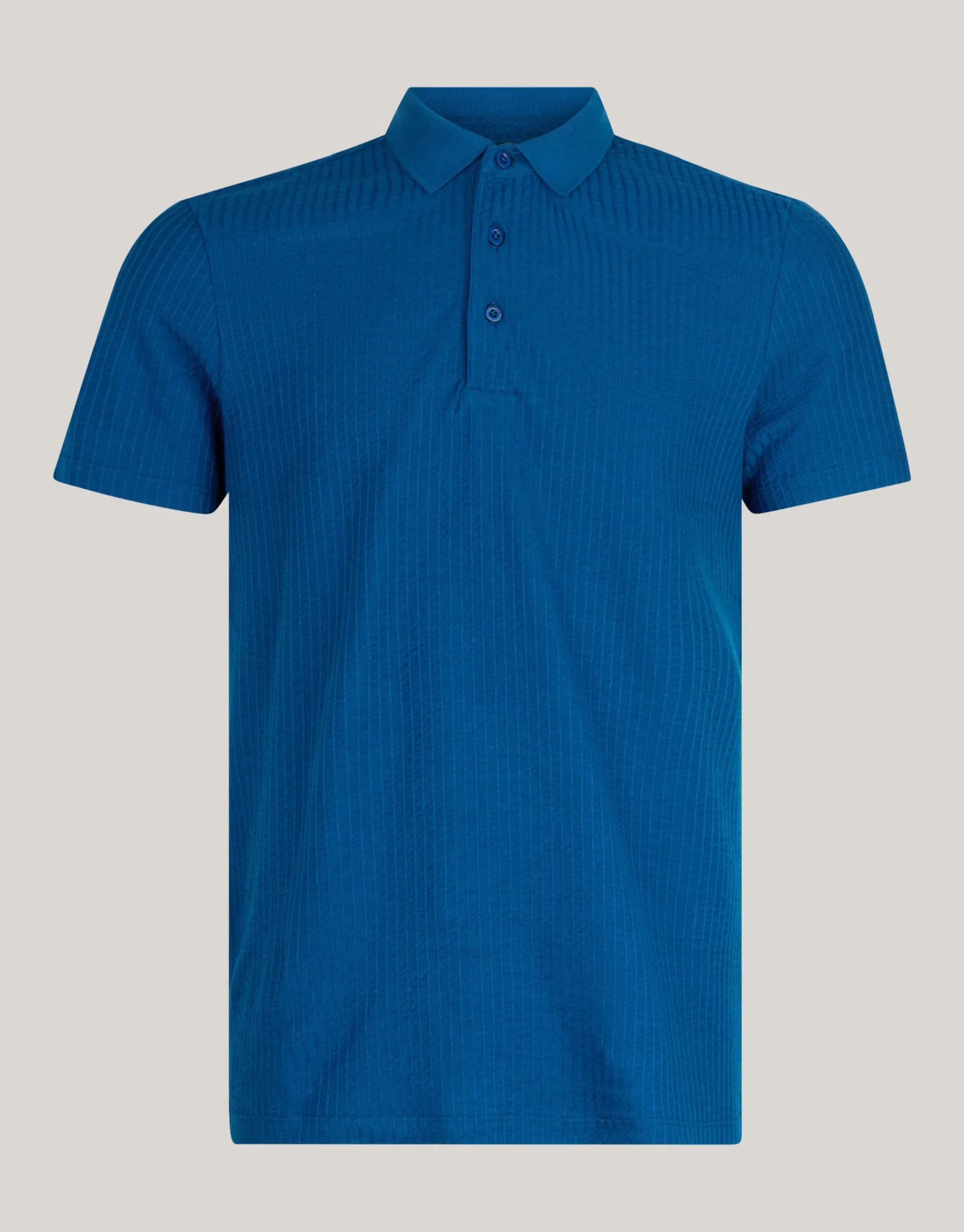 Shoeby Structuur Polo Blauw<Heren T-Shirts En Polo's