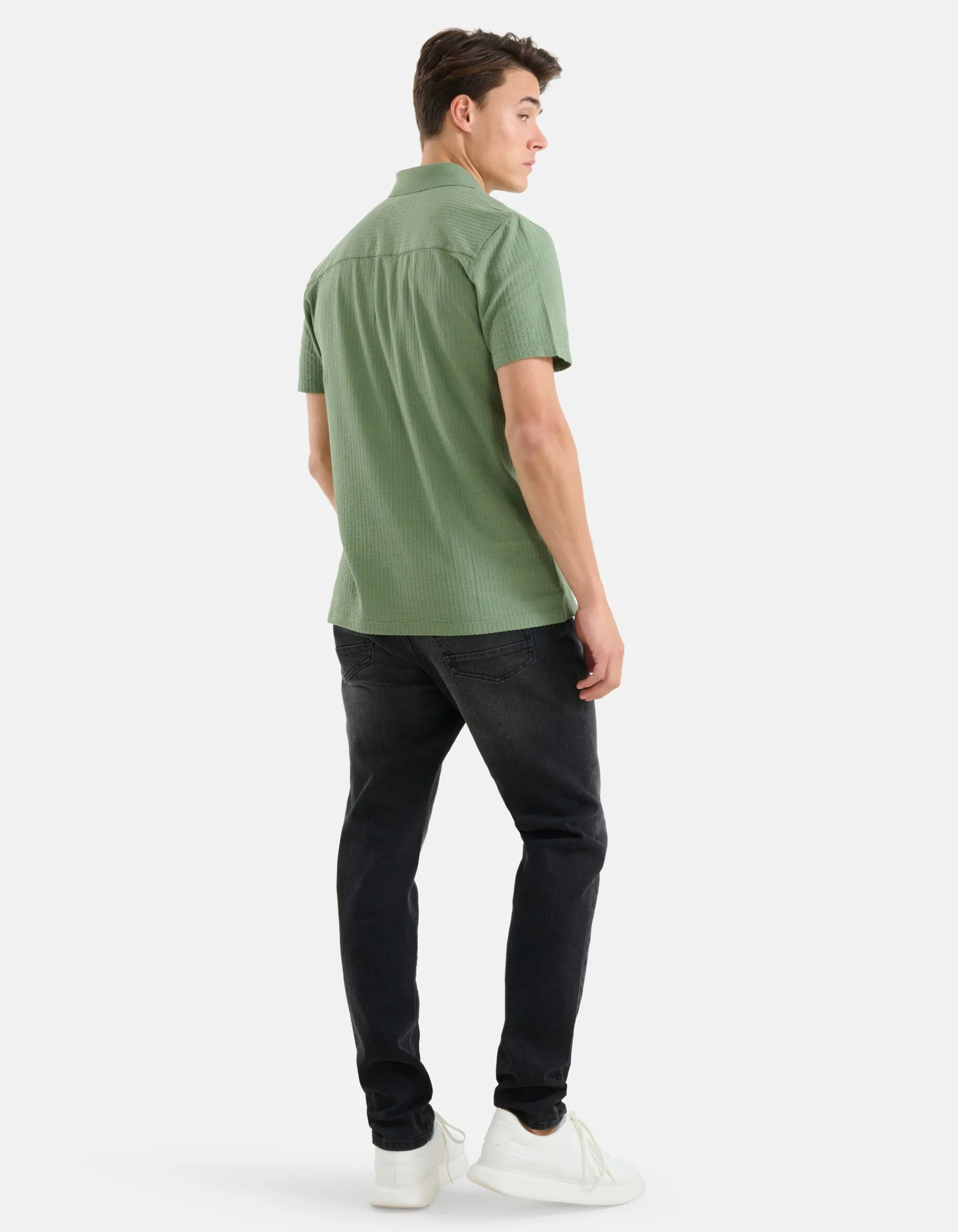 Shoeby Structuur Polo Groen<Heren T-Shirts En Polo's