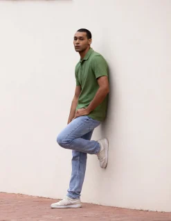 Shoeby Structuur Polo Groen<Heren T-Shirts En Polo's