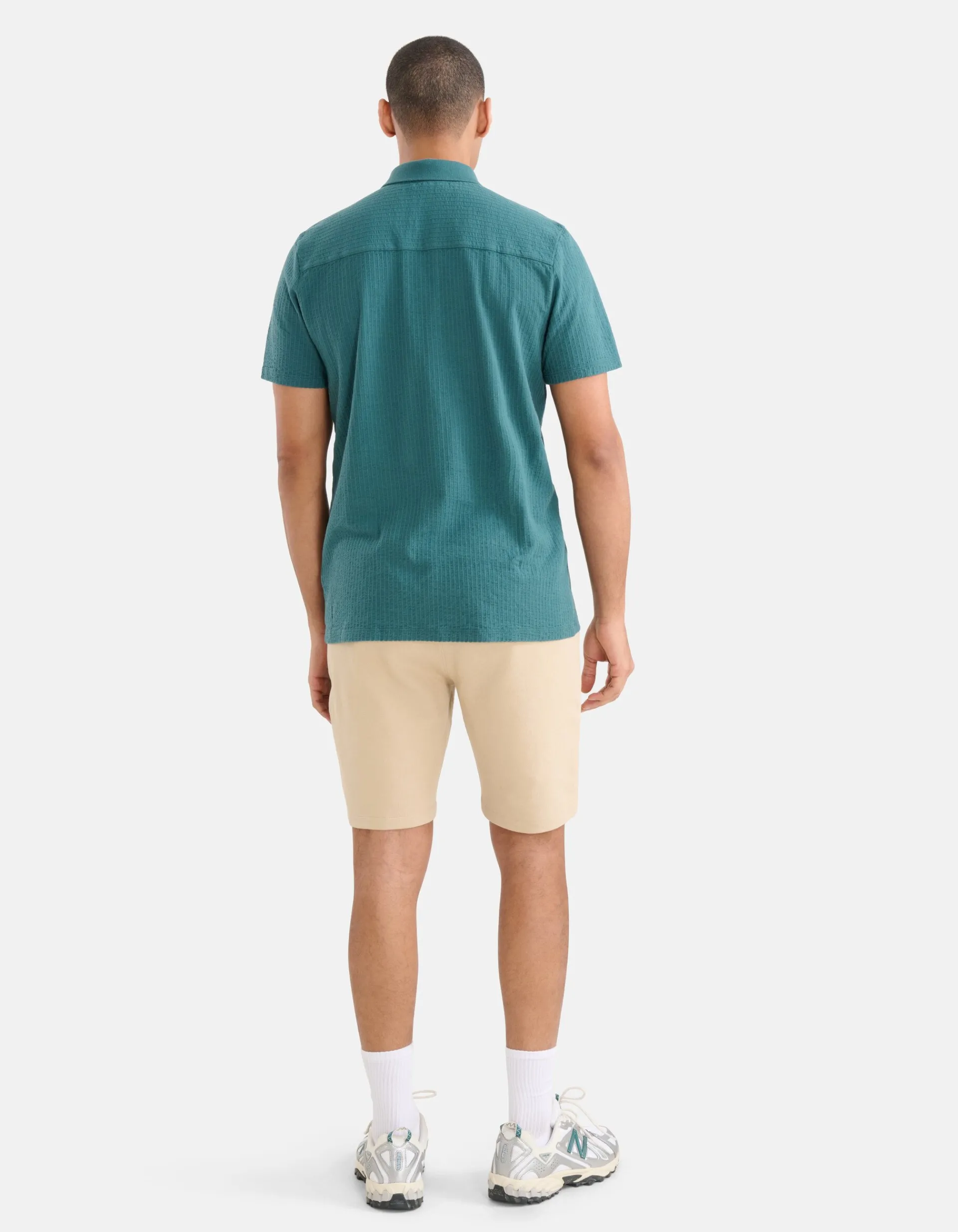 Shoeby Structuur Polo Turquoise<Heren T-Shirts En Polo's