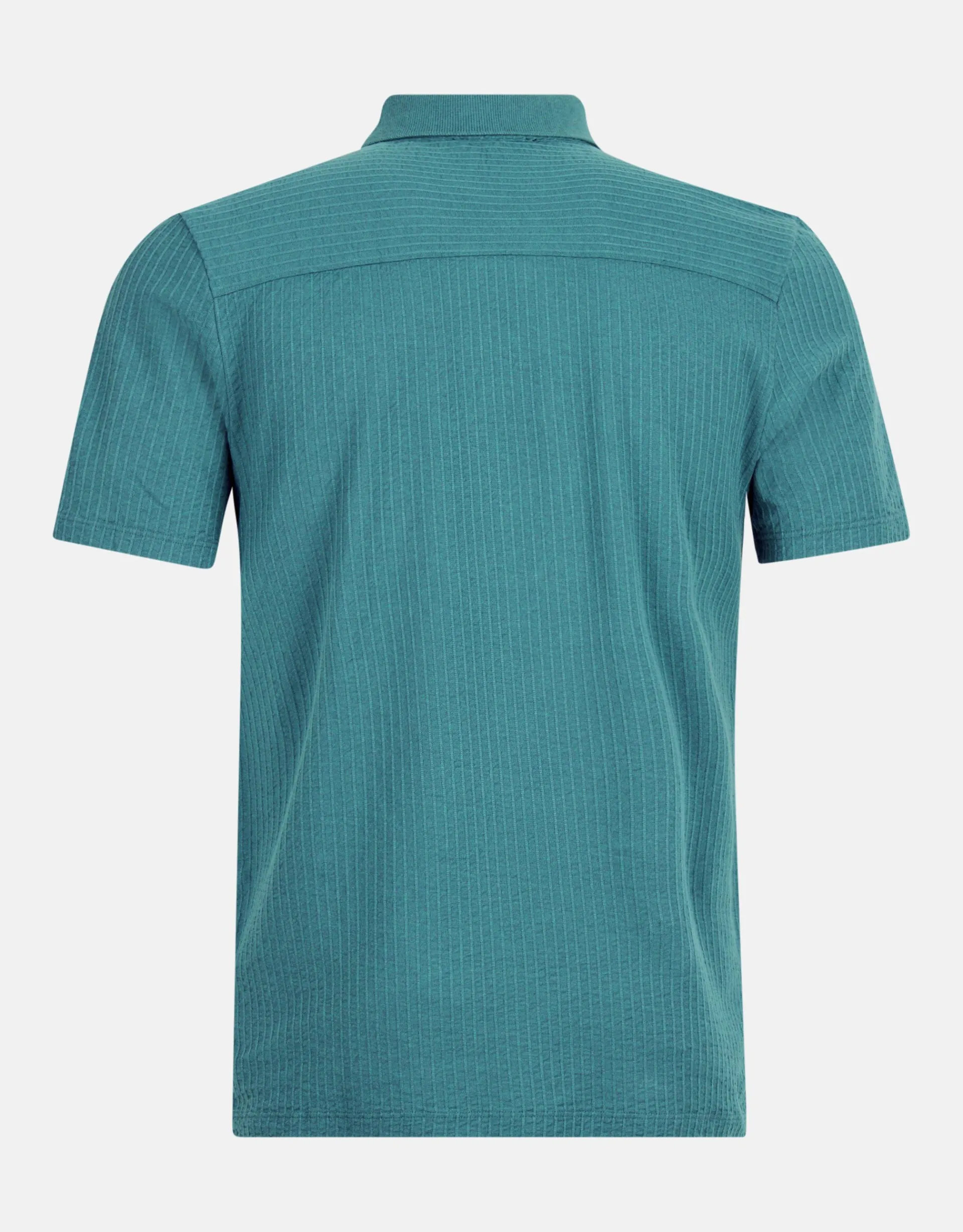 Shoeby Structuur Polo Turquoise<Heren T-Shirts En Polo's