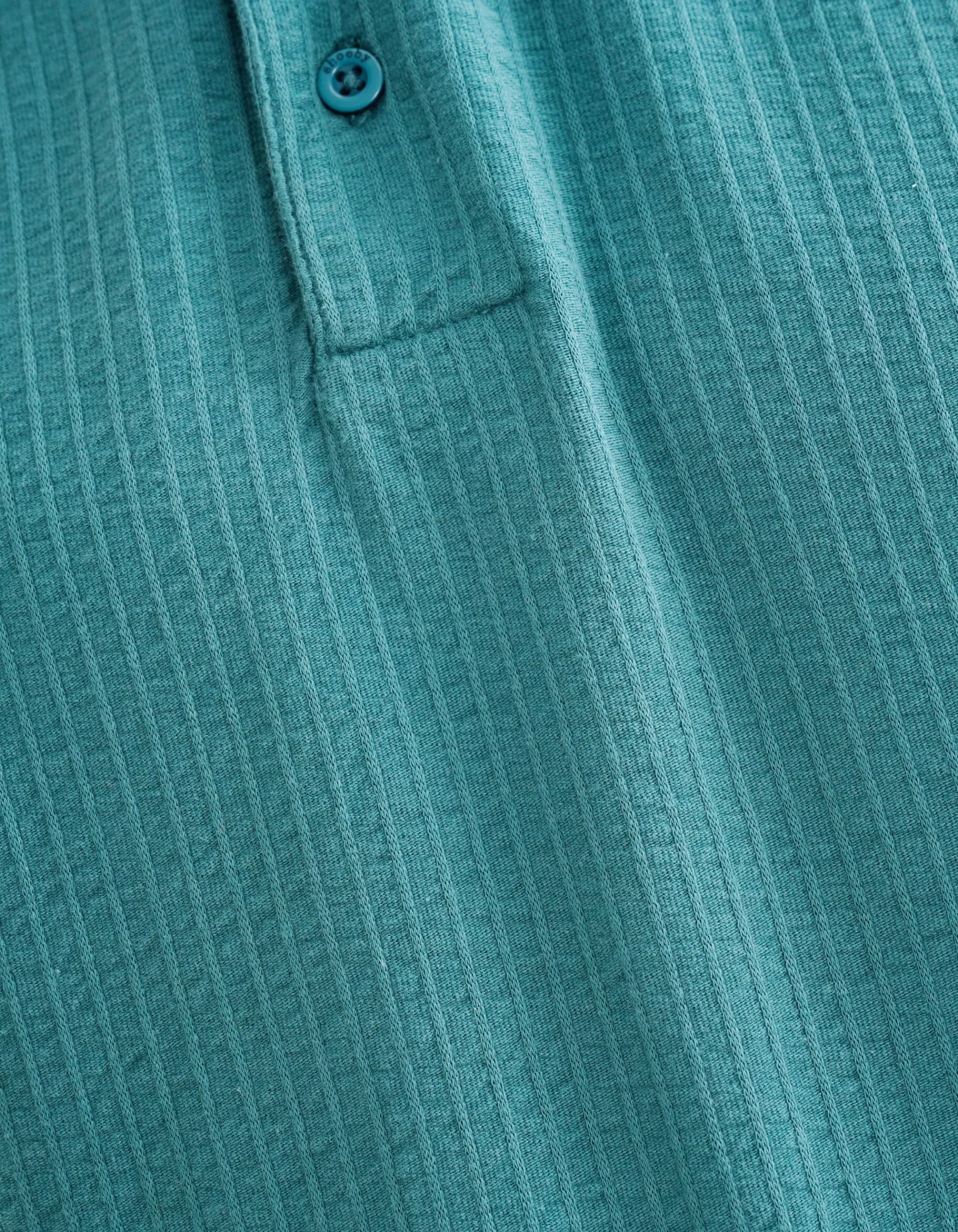 Shoeby Structuur Polo Turquoise<Heren T-Shirts En Polo's