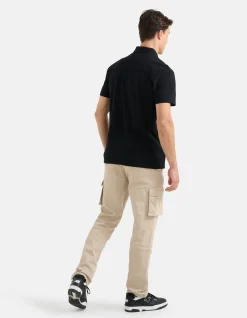 Shoeby Structuur Polo Zwart<Heren T-Shirts En Polo's