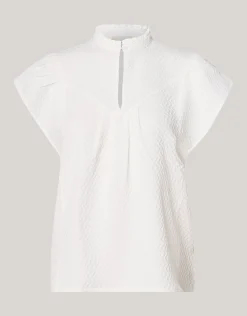 Shoeby Structuur Ruffle Top Wit<DAMES Tops
