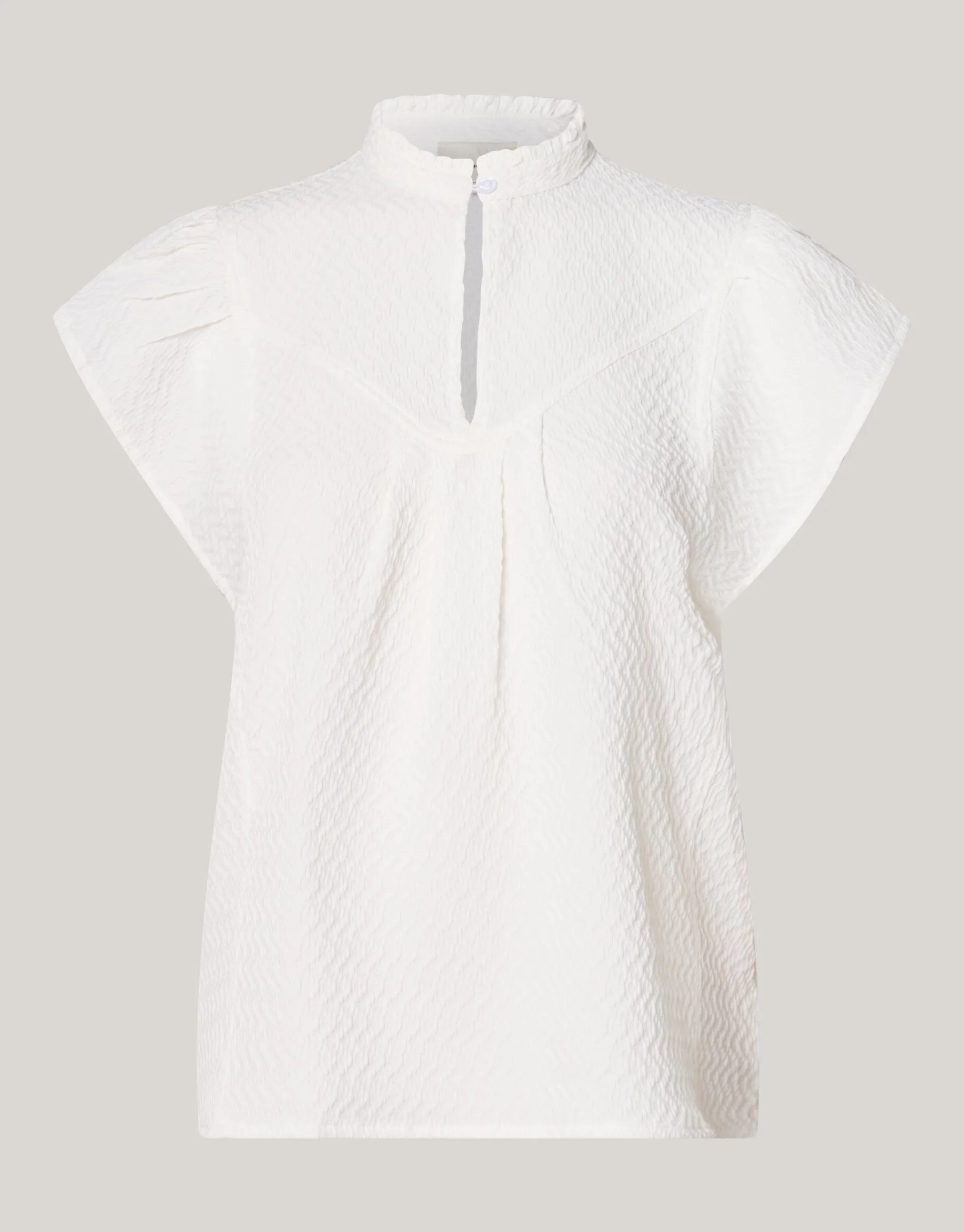 Shoeby Structuur Ruffle Top Wit<DAMES Tops