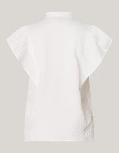 Shoeby Structuur Ruffle Top Wit<DAMES Tops
