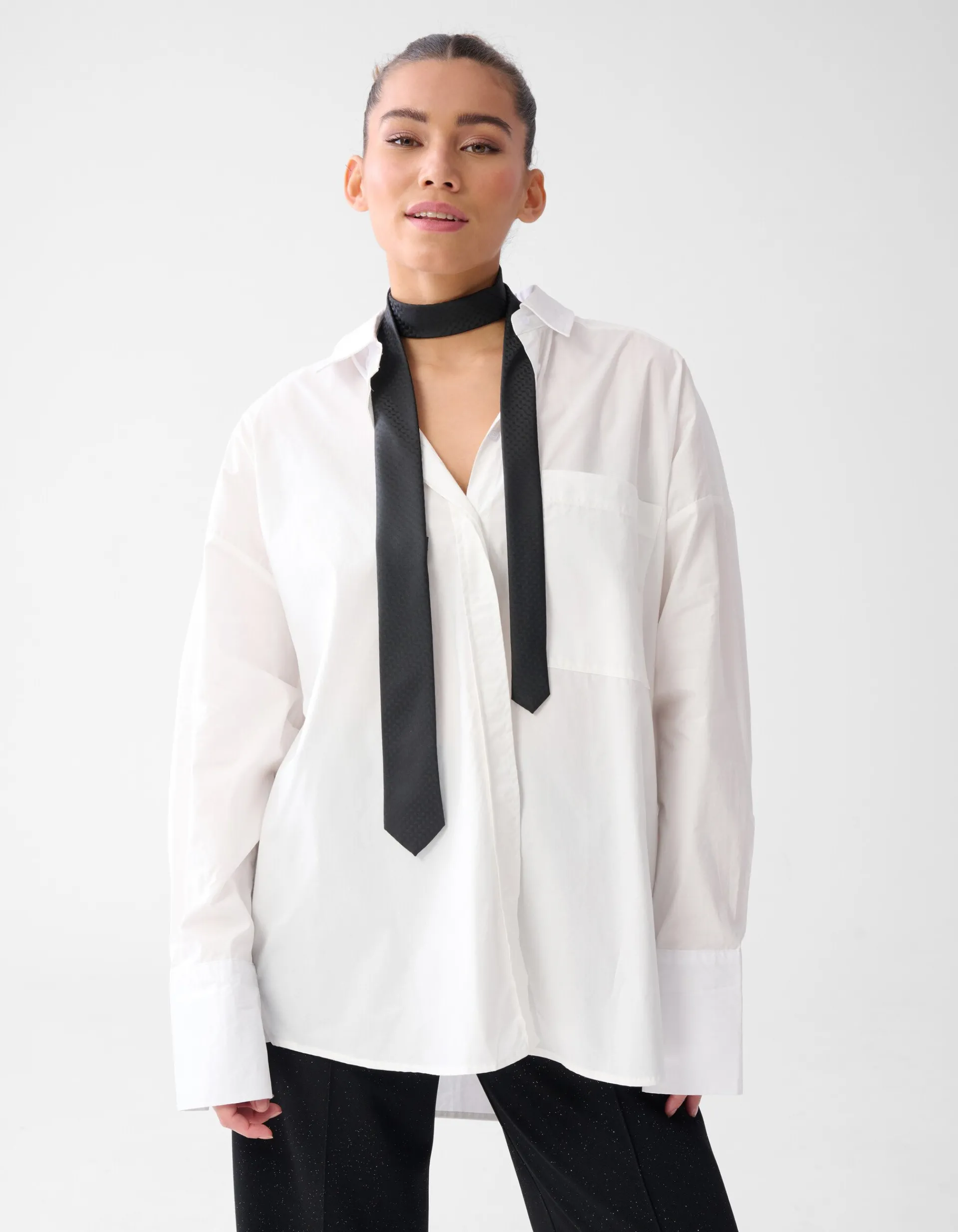 Shoeby Structuur Stropdas Zwart<DAMES Overige Accessoires