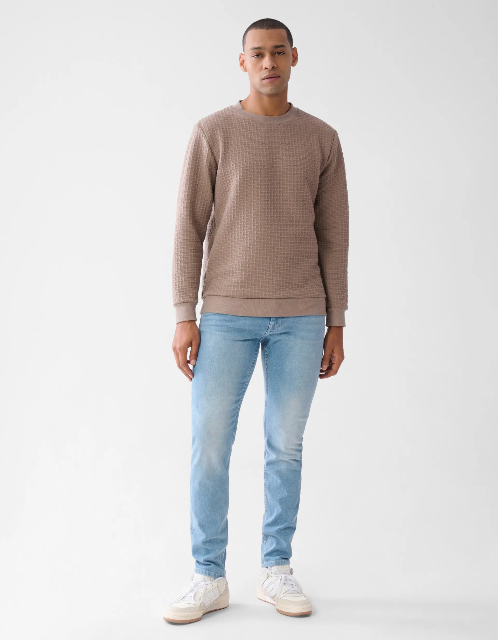 Shoeby Structuur Sweater Lichtbruin<Heren Truien En Sweaters