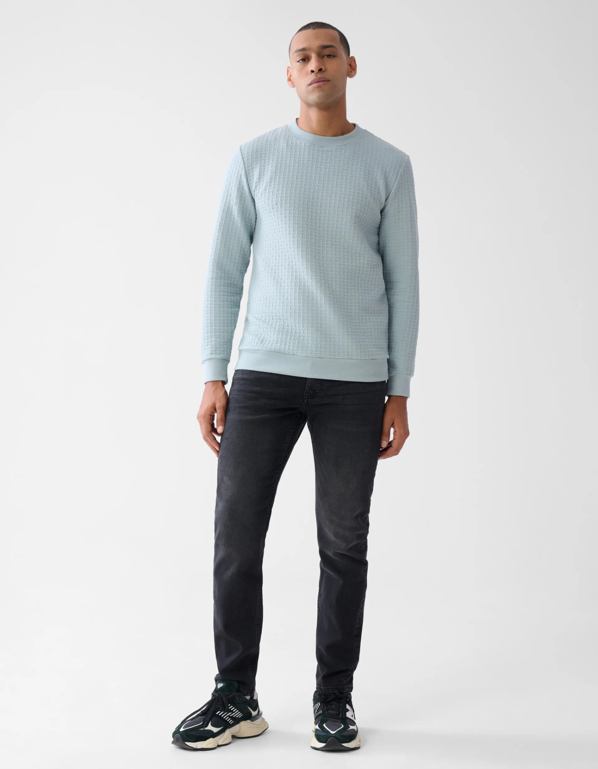 Shoeby Structuur Sweater Lichtgroen<Heren Truien En Sweaters
