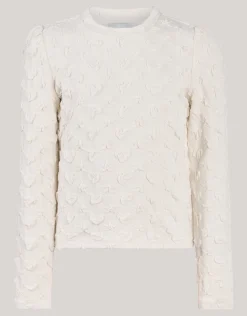 Shoeby Structuur Top Gebroken Wit< Tops Lange Mouw