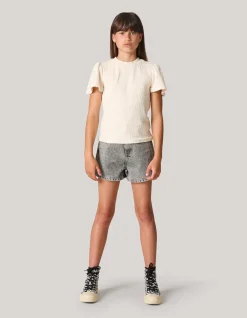 Shoeby Structuur Top Gebroken Wit< Tops Korte Mouw
