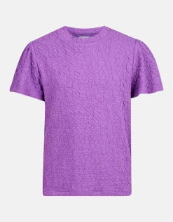 Shoeby Structuur Top Paars< Tops Korte Mouw