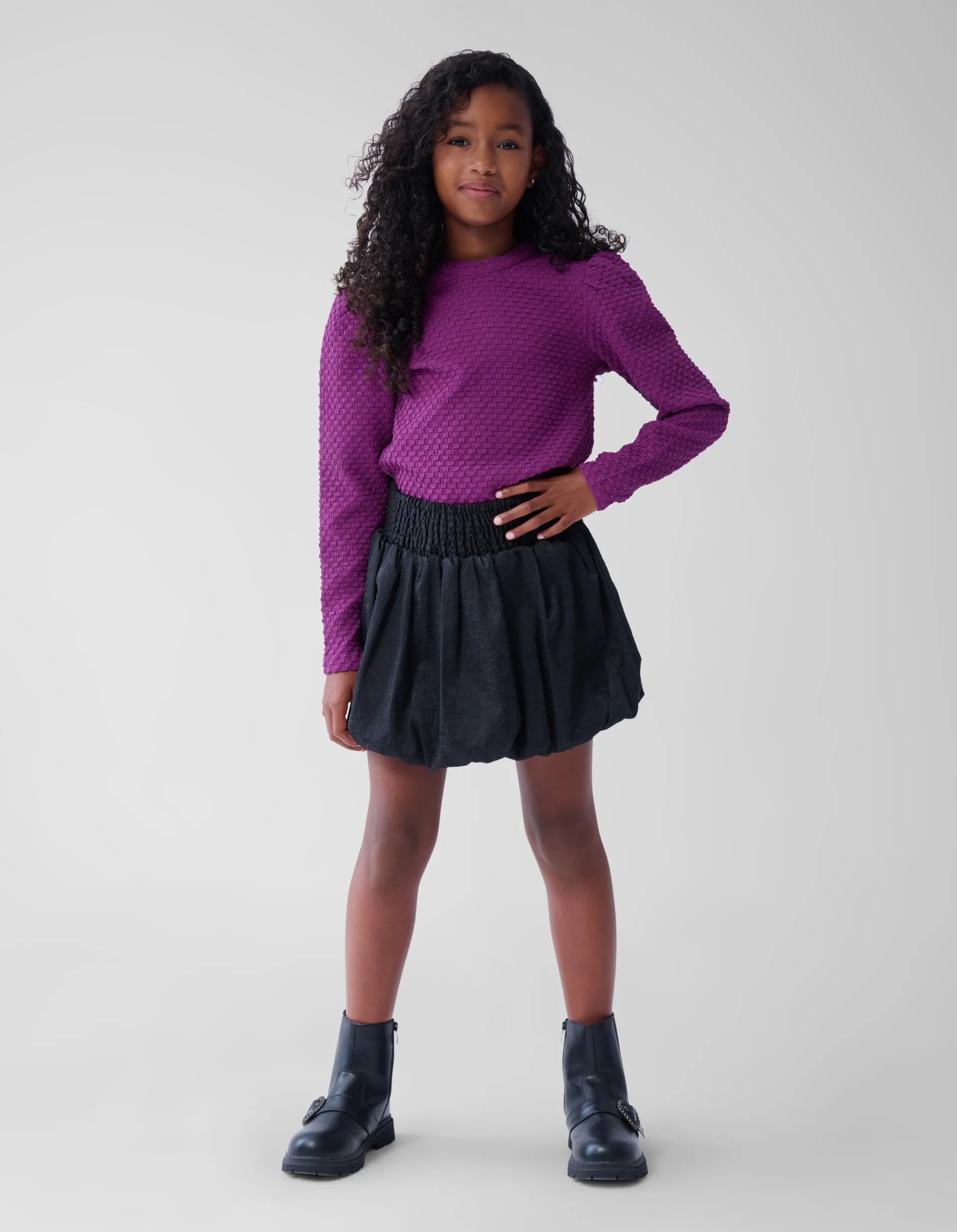 Shoeby Structuur Top Paars< Tops Lange Mouw