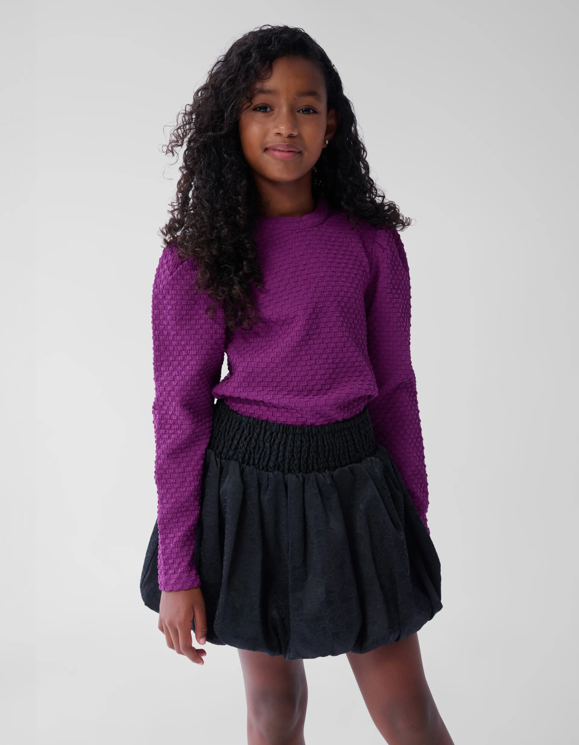 Shoeby Structuur Top Paars< Tops Lange Mouw