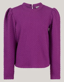 Shoeby Structuur Top Paars< Tops Lange Mouw