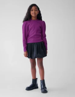 Shoeby Structuur Top Paars< Tops Lange Mouw