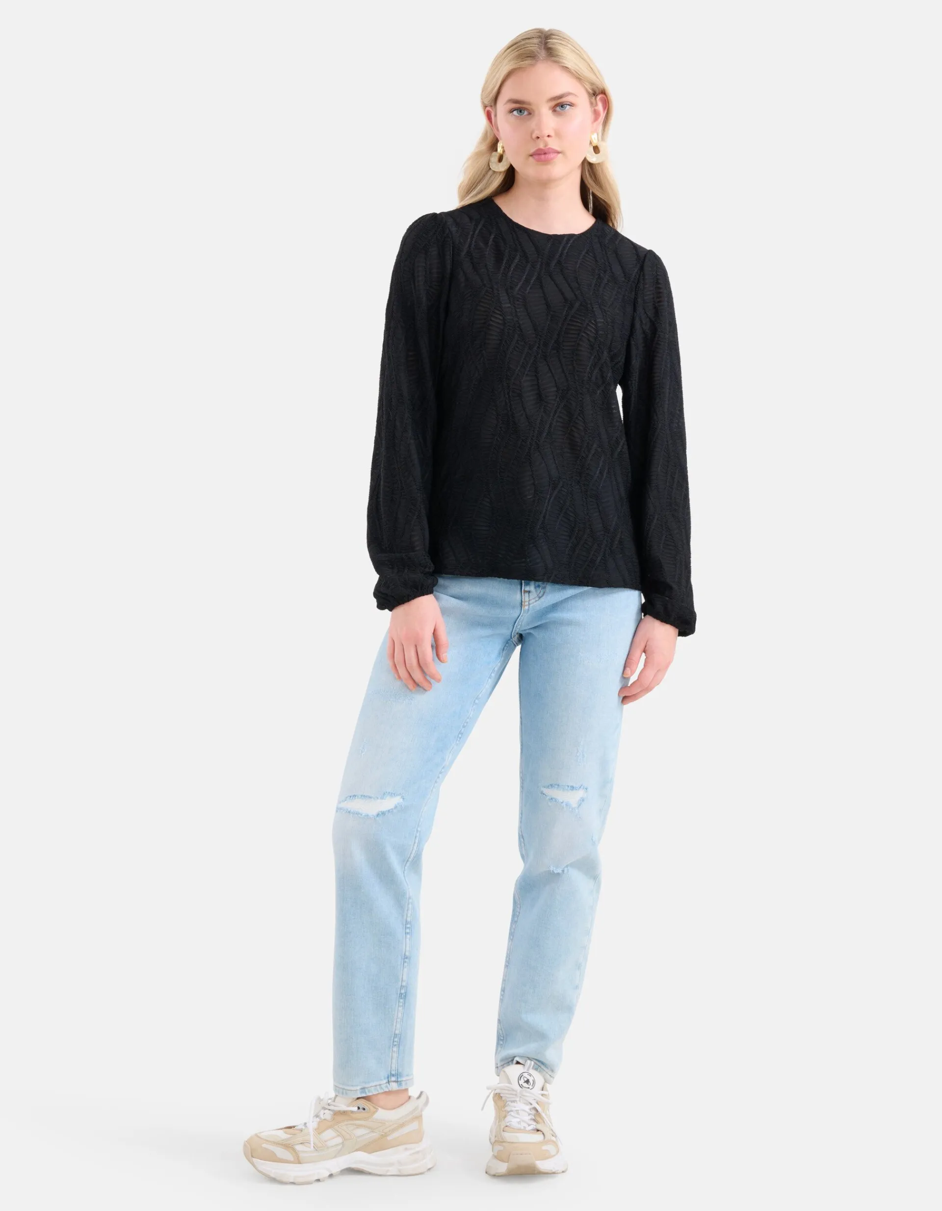 Shoeby Structuur Top Zwart<DAMES Tops