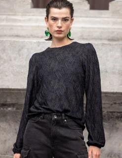Shoeby Structuur Top Zwart<DAMES Tops
