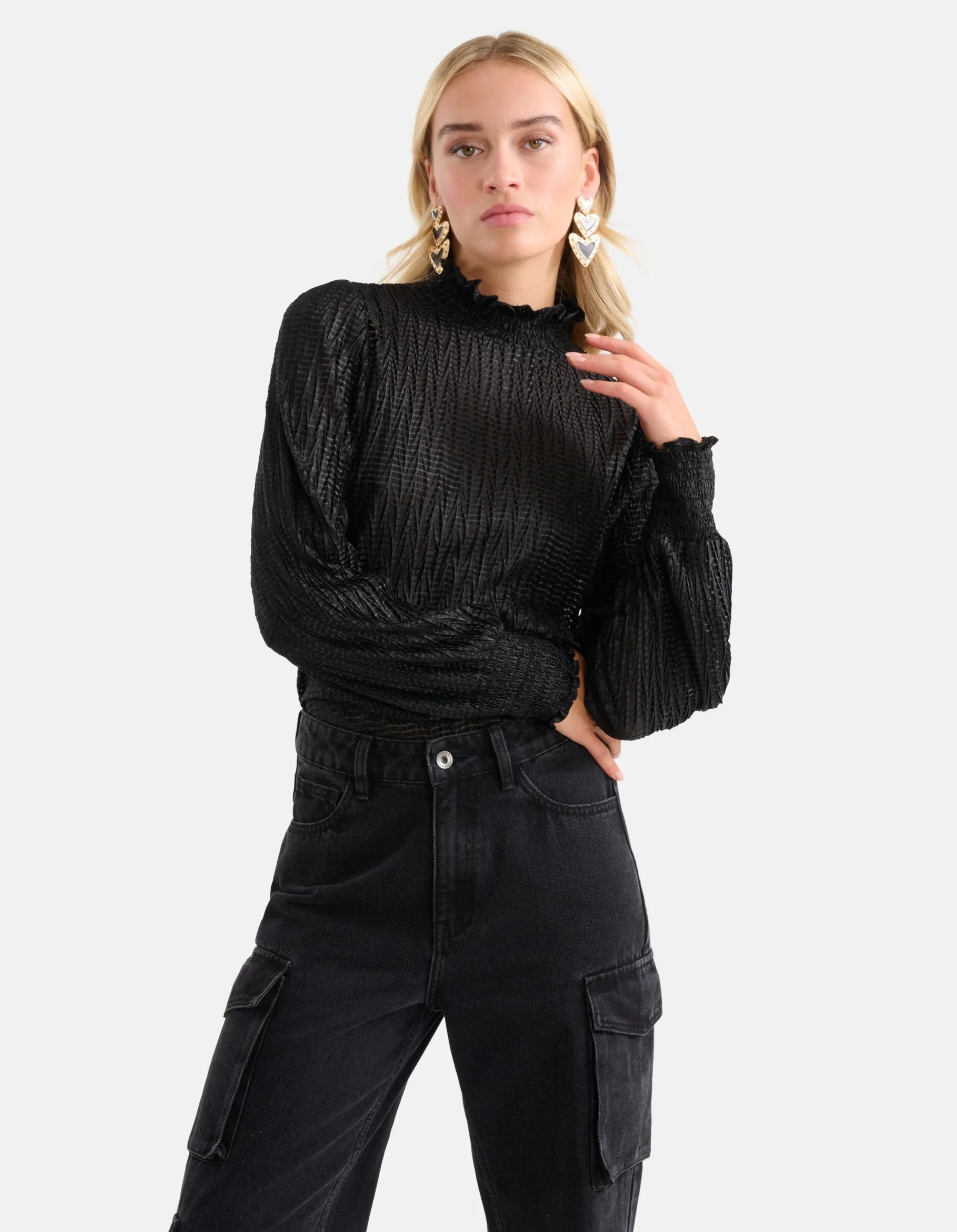 Shoeby Structuur Top Zwart<DAMES Tops