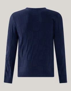 Shoeby Structuur Trui Donkerblauw<Heren Truien En Sweaters