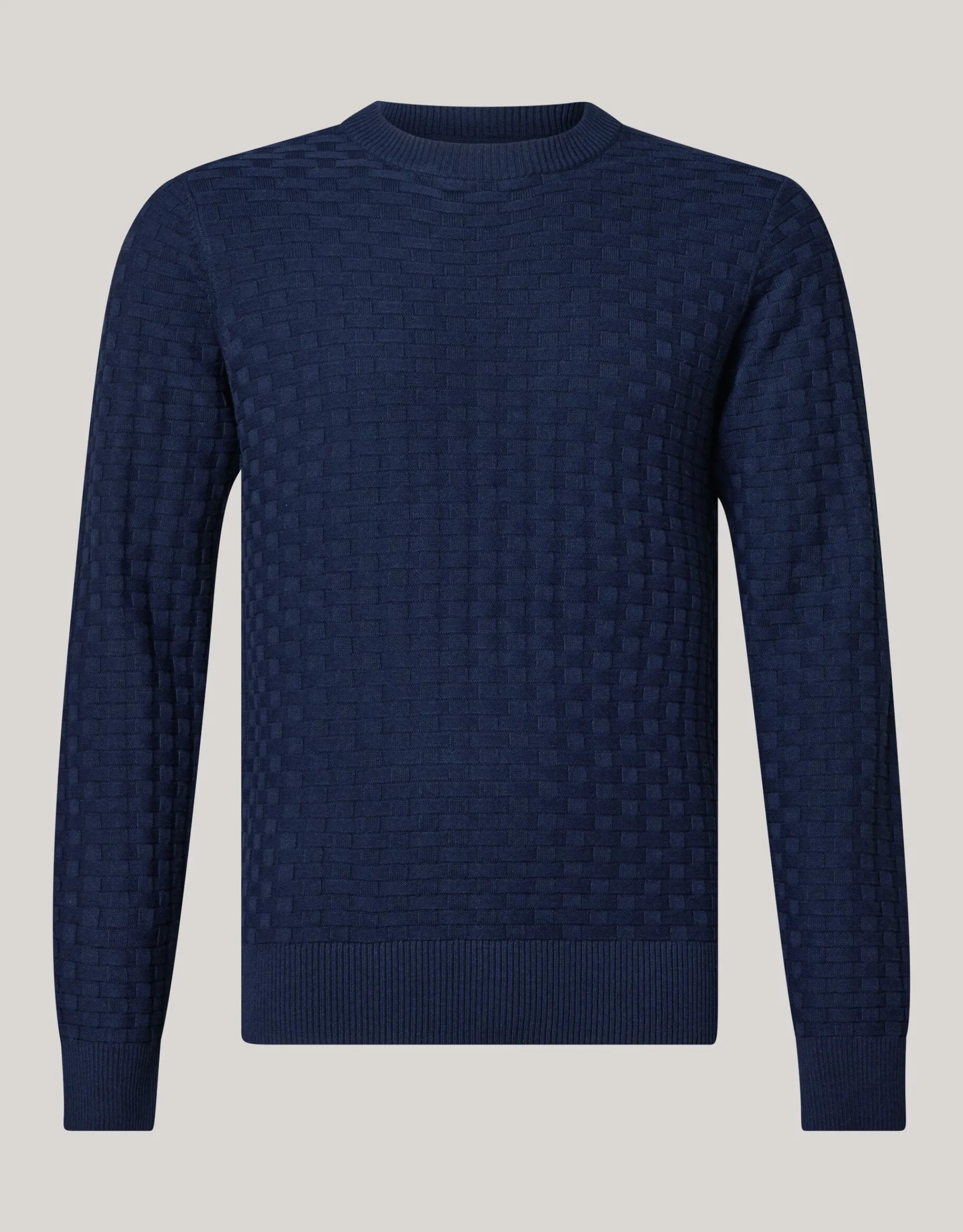Shoeby Structuur Trui Donkerblauw<Heren Truien En Sweaters