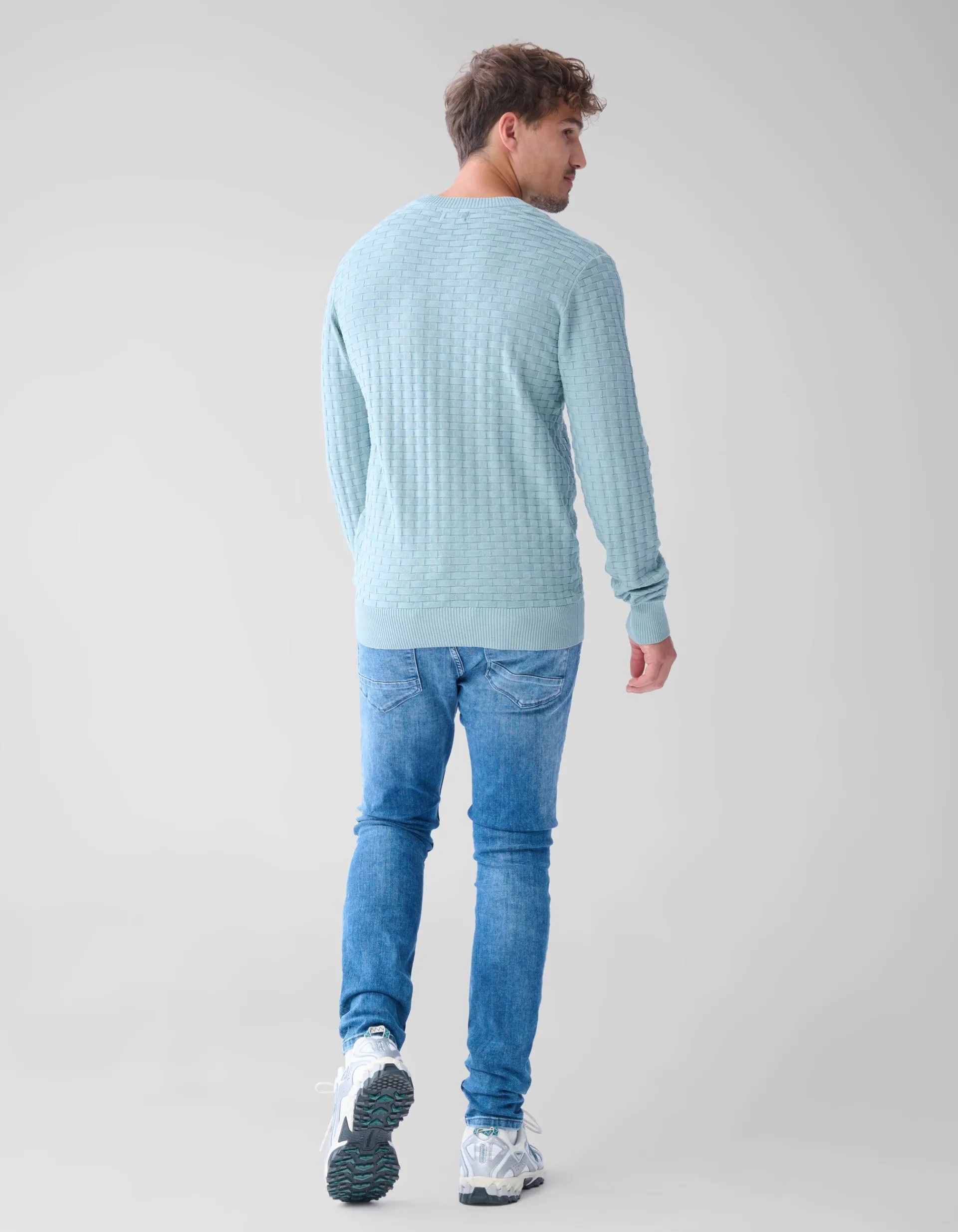 Shoeby Structuur Trui Lichtgroen<Heren Truien En Sweaters