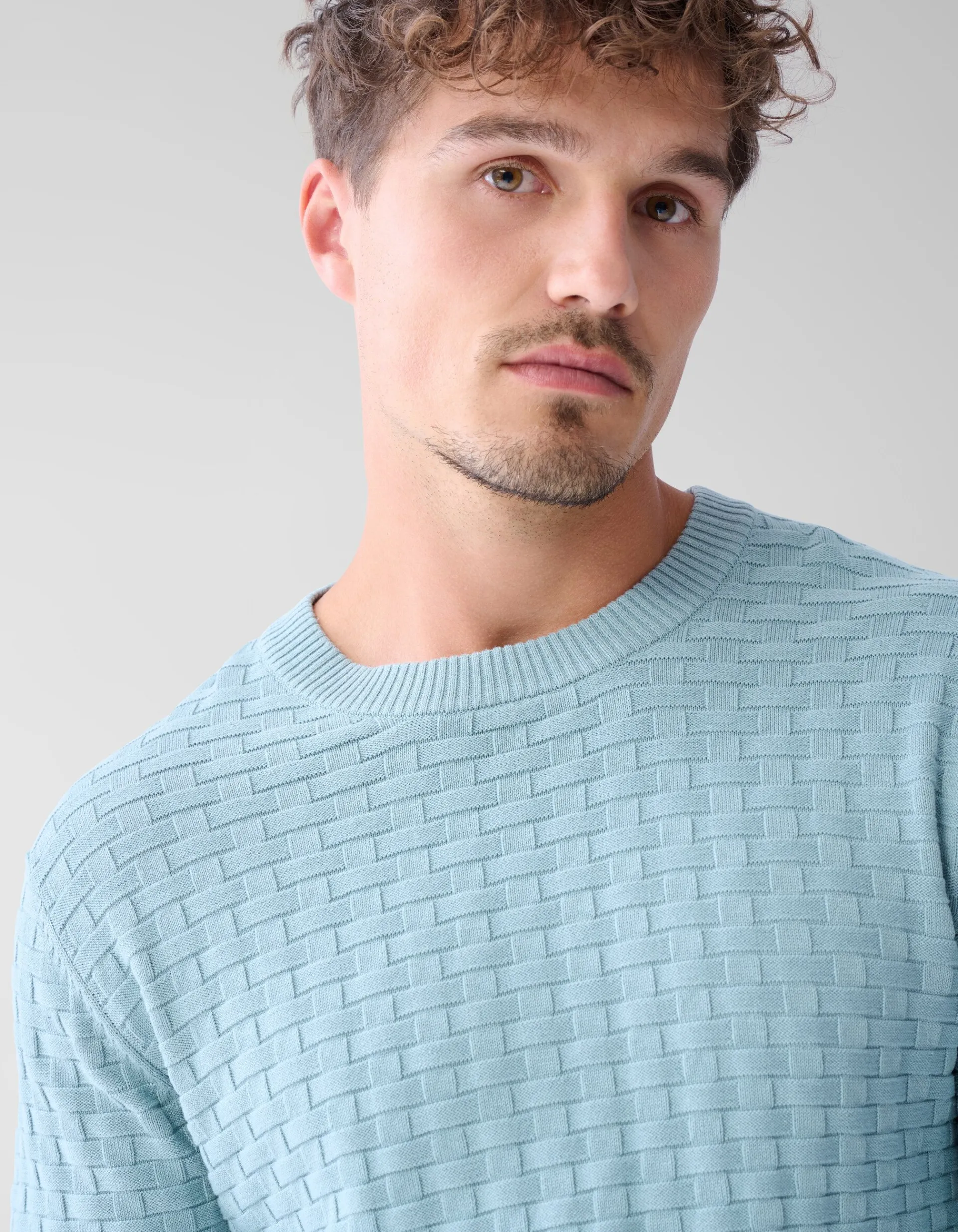 Shoeby Structuur Trui Lichtgroen<Heren Truien En Sweaters
