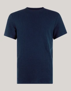 Shoeby Structuur T-shirt Donkerblauw<Heren T-Shirts En Polo's