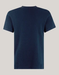 Shoeby Structuur T-shirt Donkerblauw<Heren T-Shirts En Polo's