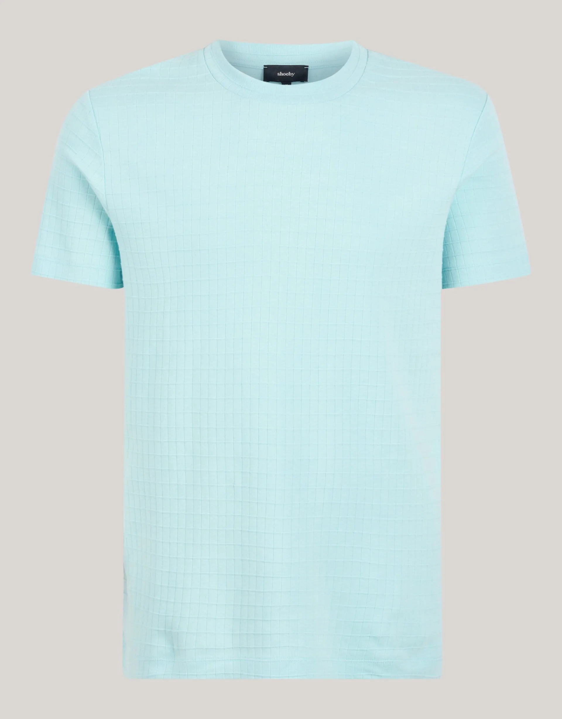 Shoeby Structuur T-shirt Lichtblauw<Heren T-Shirts En Polo's