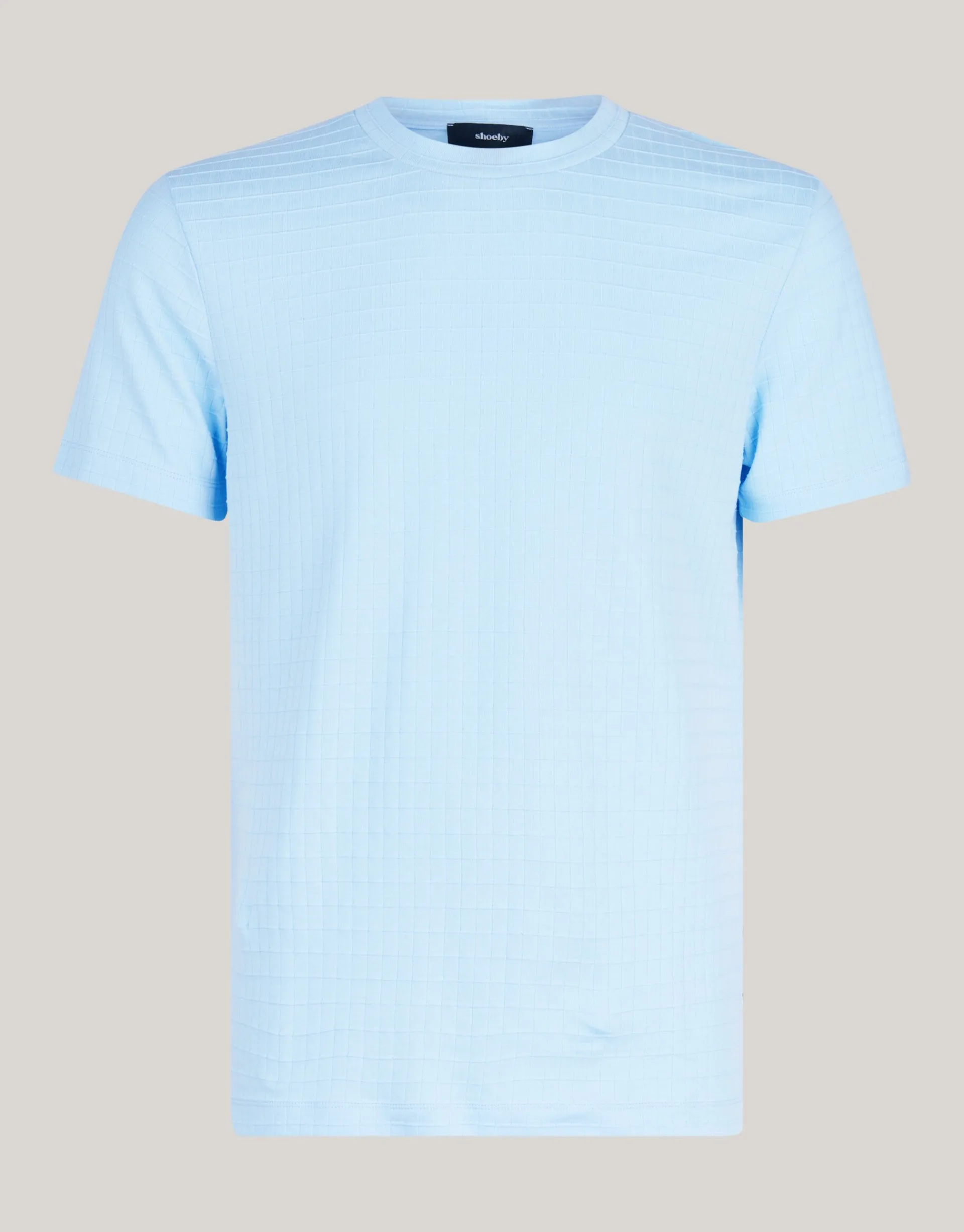 Shoeby Structuur T-shirt Lichtblauw<Heren T-Shirts En Polo's
