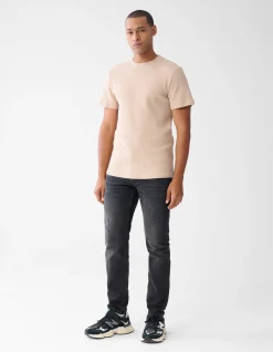 Shoeby Structuur T-shirt Zand<Heren T-Shirts En Polo's