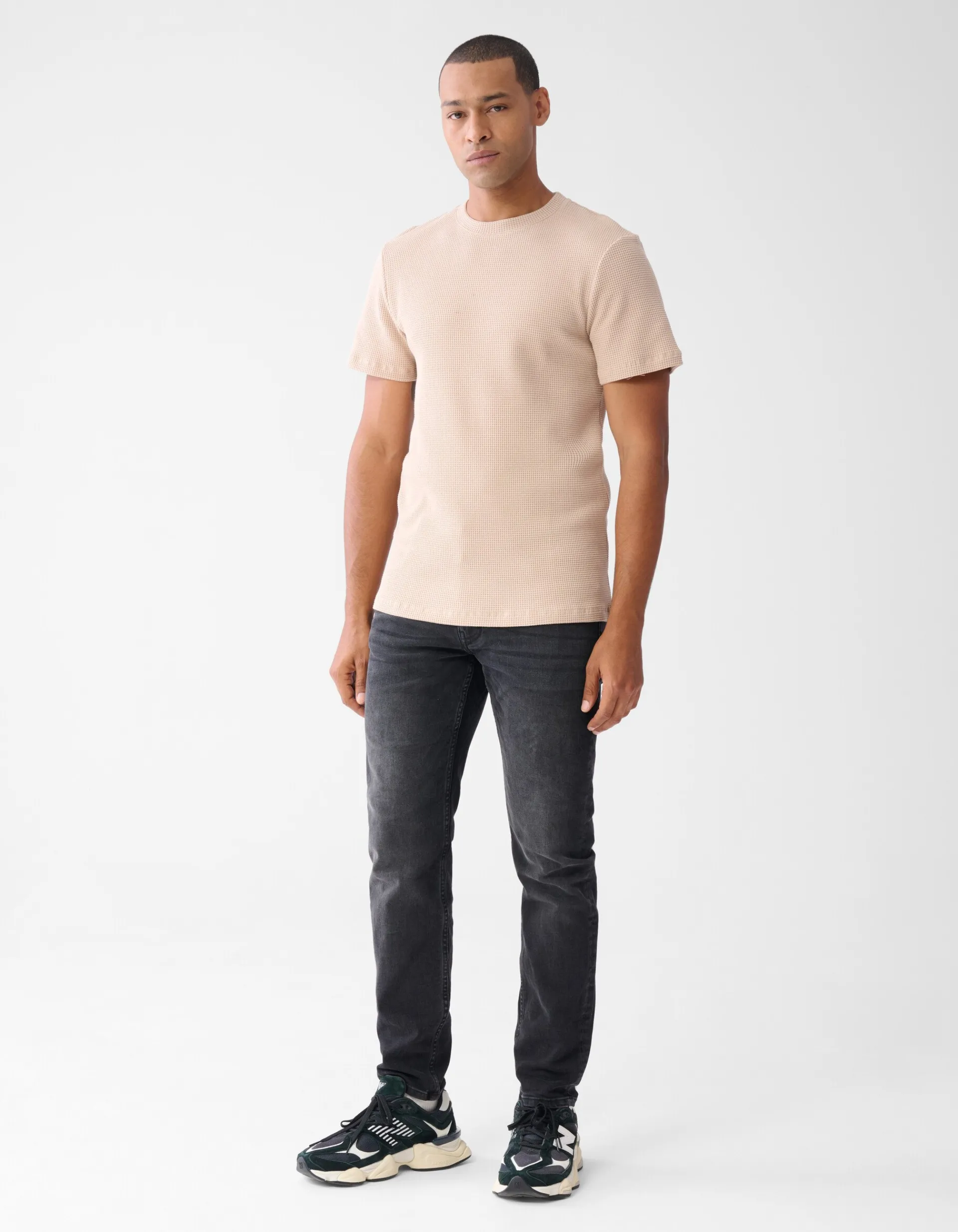 Shoeby Structuur T-shirt Zand<Heren T-Shirts En Polo's