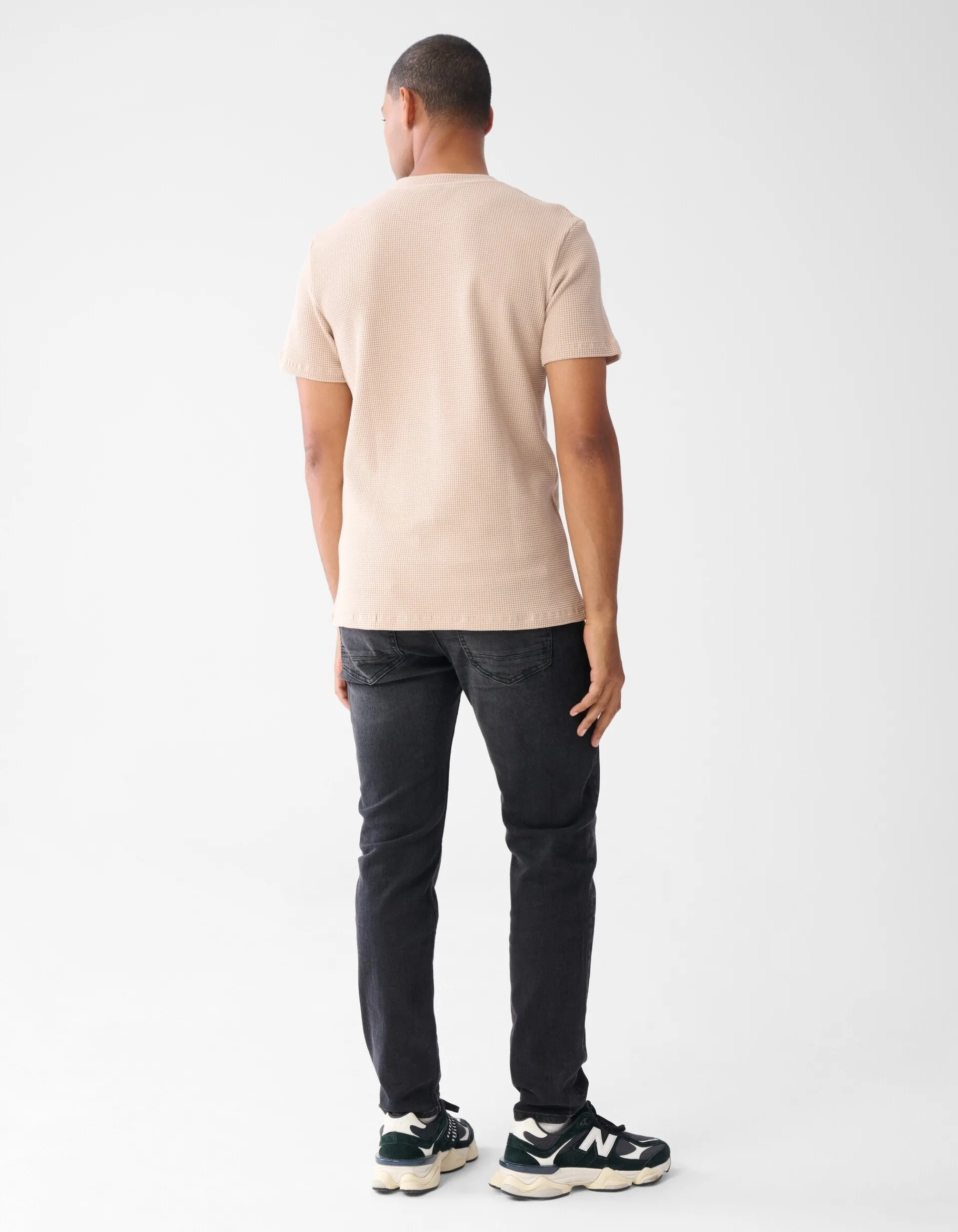 Shoeby Structuur T-shirt Zand<Heren T-Shirts En Polo's