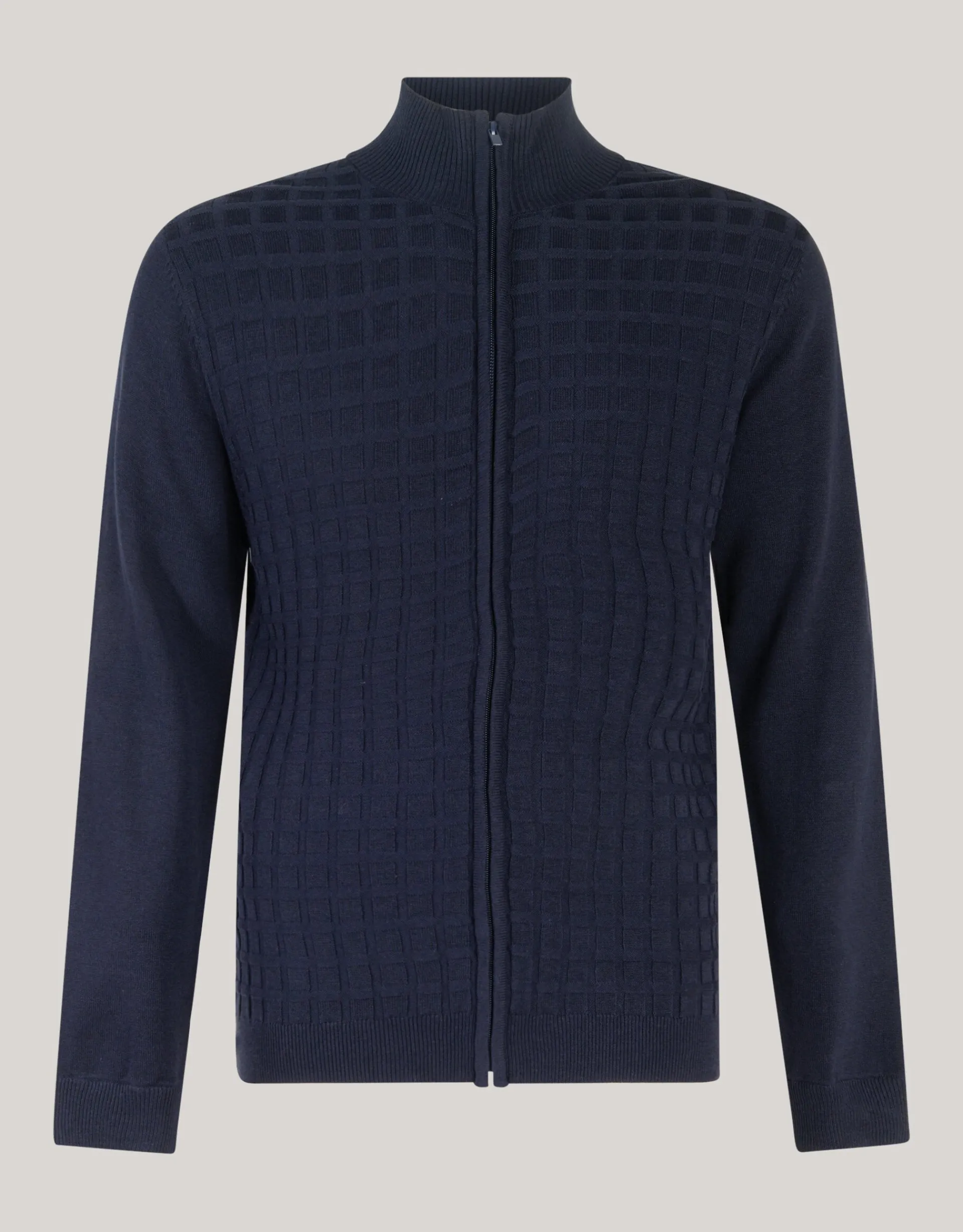 Shoeby Structuur Zip Vest Donkerblauw<Heren Truien En Sweaters