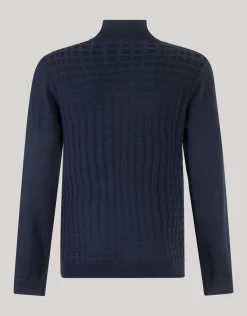 Shoeby Structuur Zip Vest Donkerblauw<Heren Truien En Sweaters